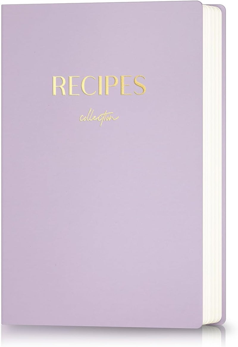 hi!SCI Blank Recipe Book to Write in Your Own Recipes, Large Recipe Notebook with 192 Pages, 7" x 10" Hardcover Recipe Journal for Family Cooking Lover (Lavender Fog) - Image 1